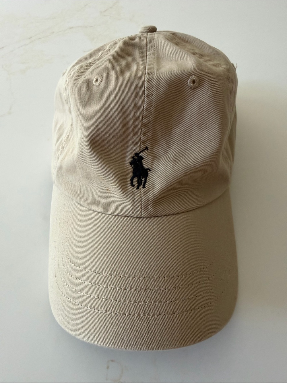 Polo Ralph Lauren Beige Baseball Cap with navy pony